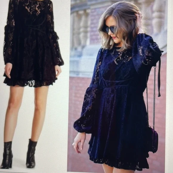 knee length dresses for ladies Free People Tabby Lace Mini Dress – TandyWear main image 0